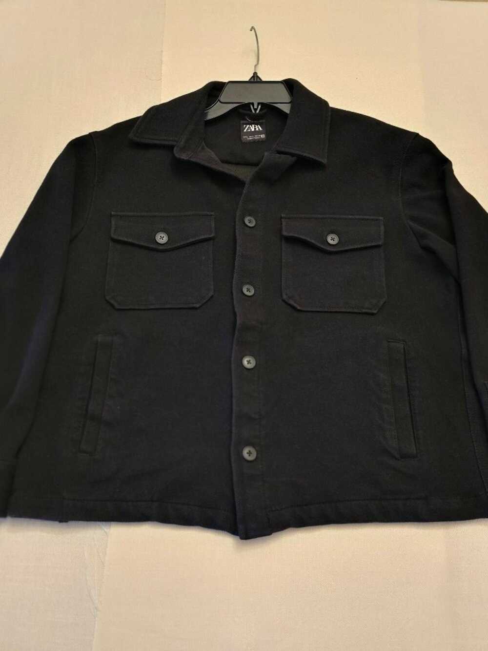 Minimalist Zara black twill jacket overshirt
